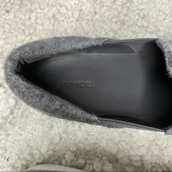 Vince Warren Grey Wool Blend Flannel Platform Slip On Sneakers 10 - Picture 9 of 9